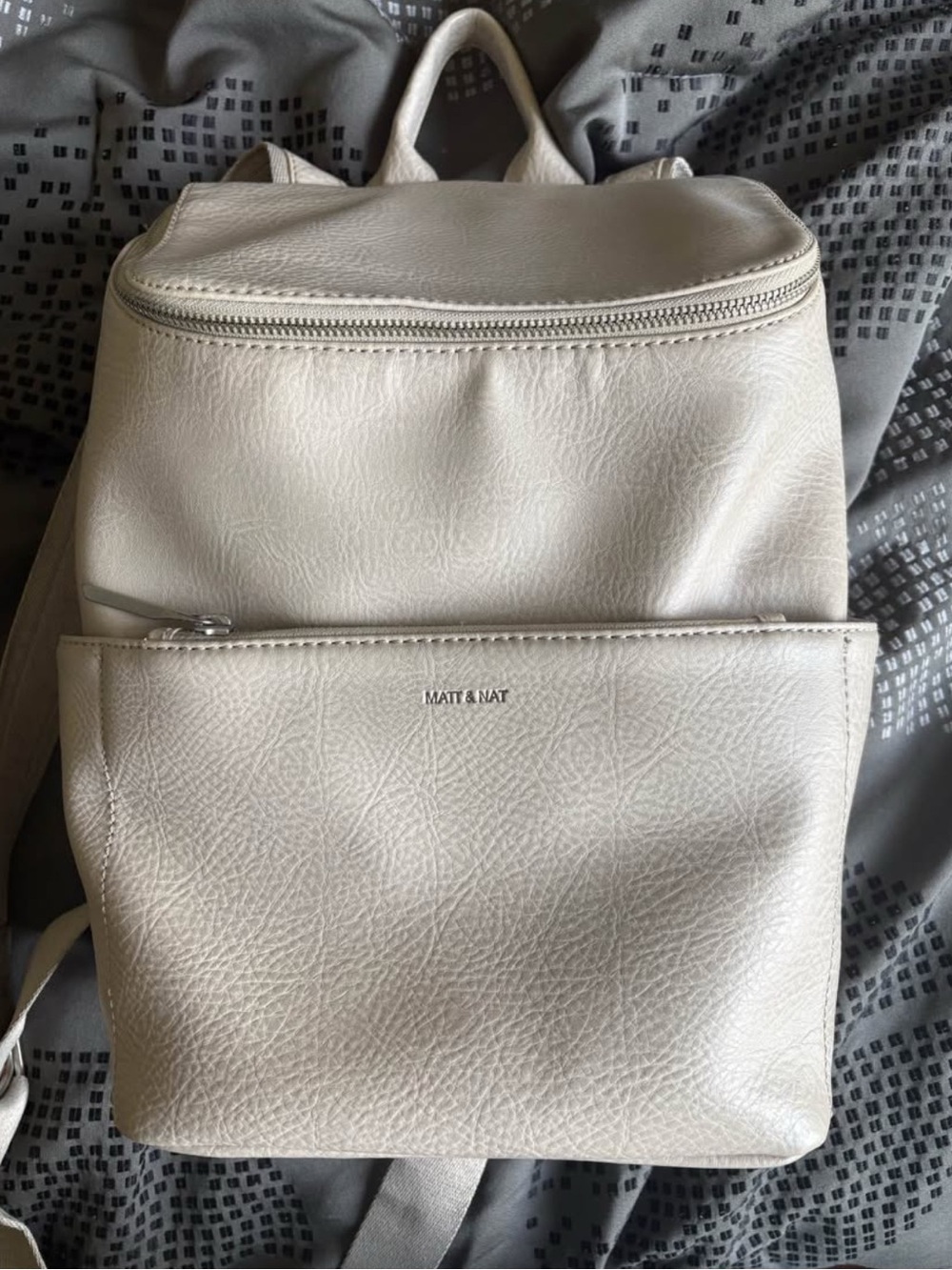 Matt & Nat Cream Vegan Leather Small Backpack